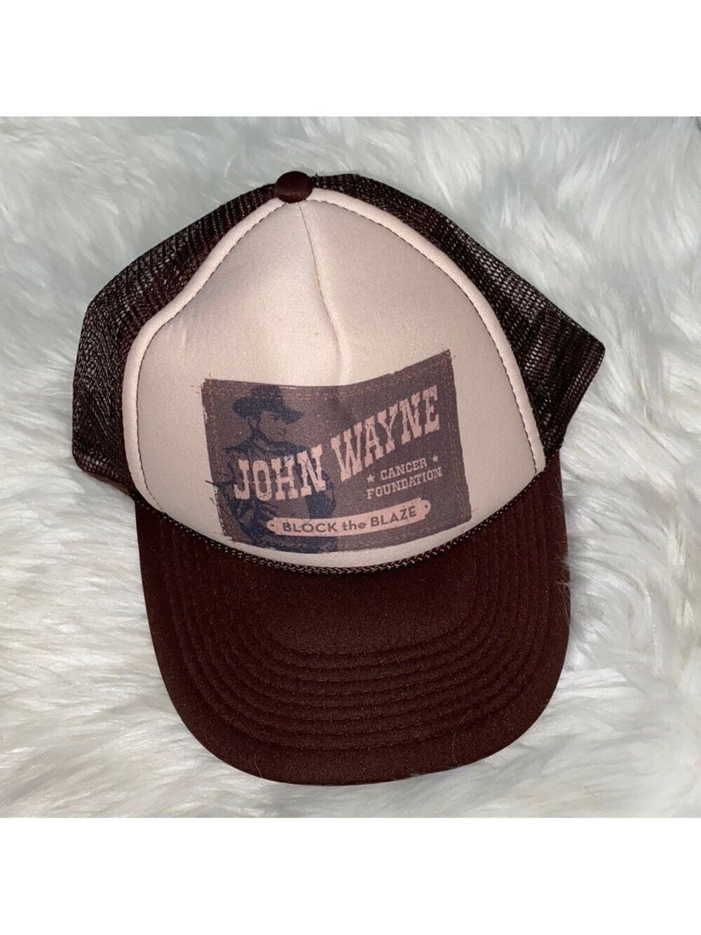 John Wayne vintage trucker brown snap back hat